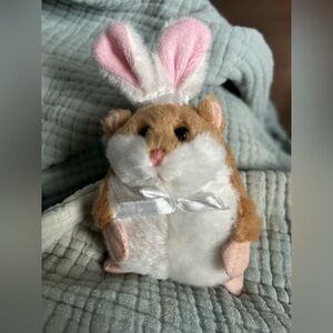 NEW Brown & White Plush Lil' Hamster Bunny Ears by Ganz